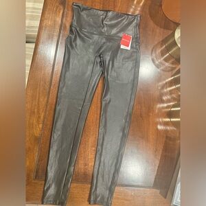 NWT SPANX Black Faux Leather Leggings